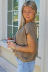 Everyday Edge Notched V-Neck Sweater - Cappuccino