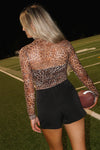 Wilder Days Sheer Printed Top - Brown