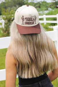 Tequilla Cowboy Embroidered Hat - Brown