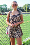 Let's Roar Open Back Mini Dress - Brown