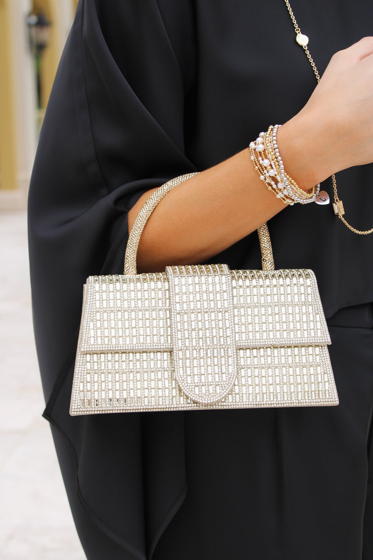 After Hours Rhinestone Party Clutch - Gold