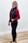 Fall In Love Light Weight Padded Vest - Black | Makk Fashions