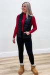 Fall In Love Light Weight Padded Vest - Black | Makk Fashions