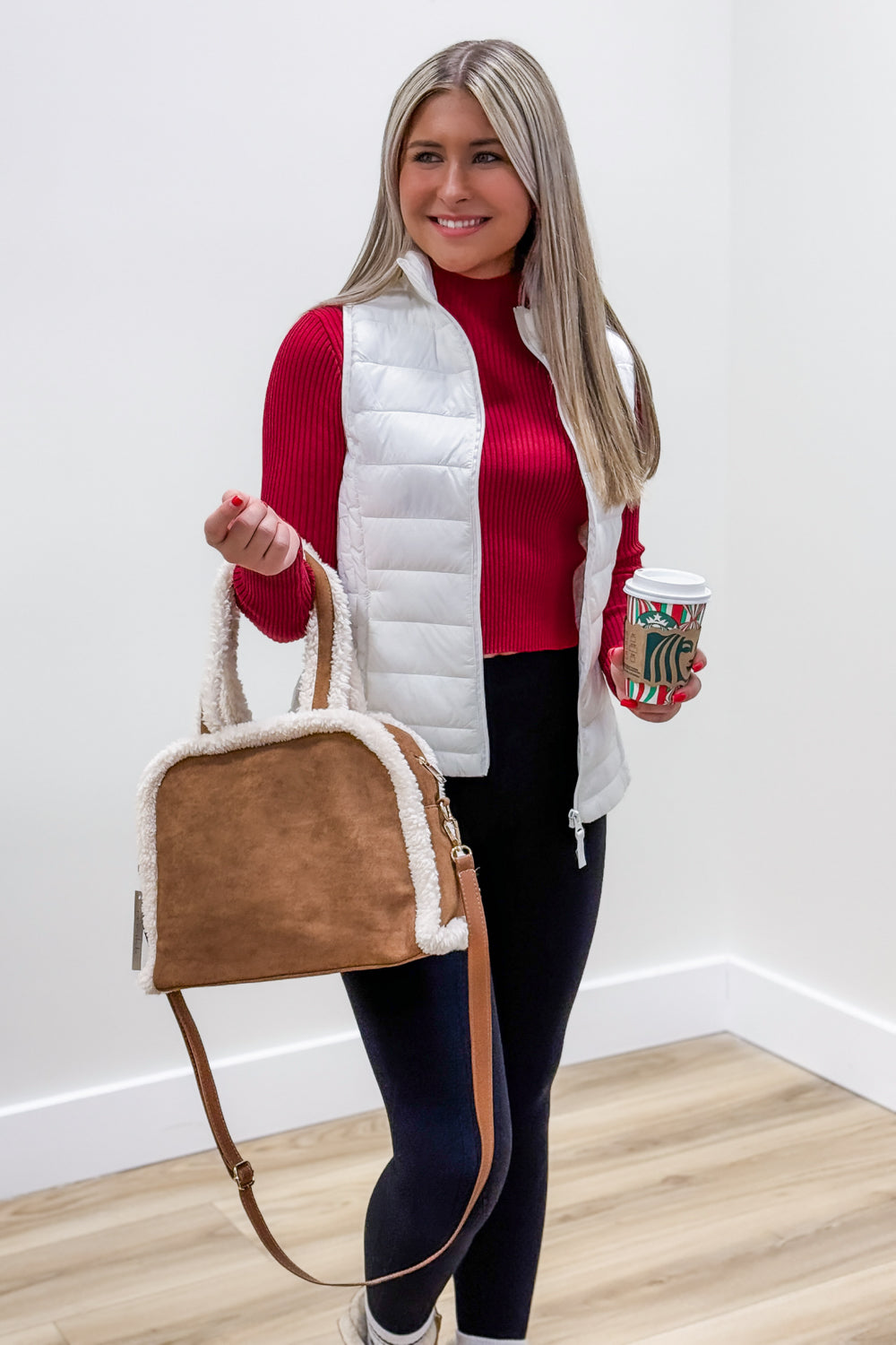 Fall In Love Light Weight Padded Vest - White | Makk Fashions