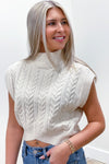 Falling For Love Mock Neck Sweater - Ivory | Makk Fashions