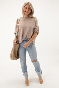 Feel The Breeze Textured Top - Coco | Makk Fashions