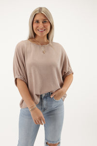 Feel The Breeze Textured Top - Coco | Makk Fashions