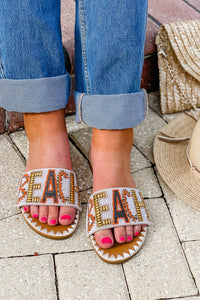 Feeling Beachy Slide Sandal - Beige | Makk Fashions