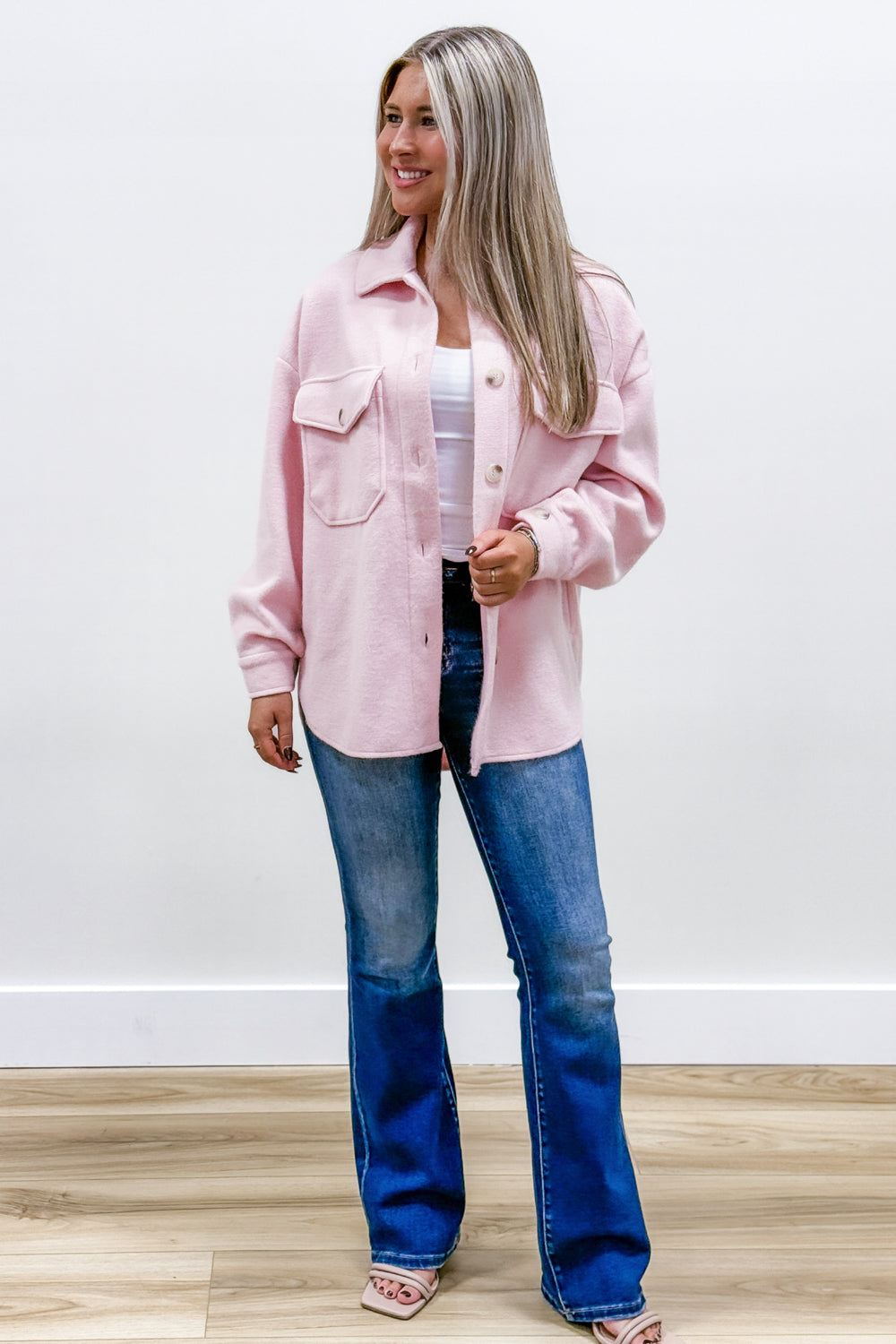 Feeling Cozy Fleece Shacket - Dusty Pink | Makk Fashions