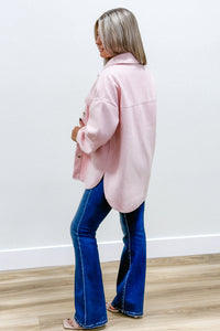 Feeling Cozy Fleece Shacket - Dusty Pink | Makk Fashions