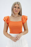 Feeling Lucky Ribbed Knit Top - Orange | Makk Fashions