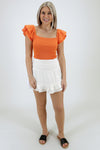 Feeling Lucky Ribbed Knit Top - Orange | Makk Fashions