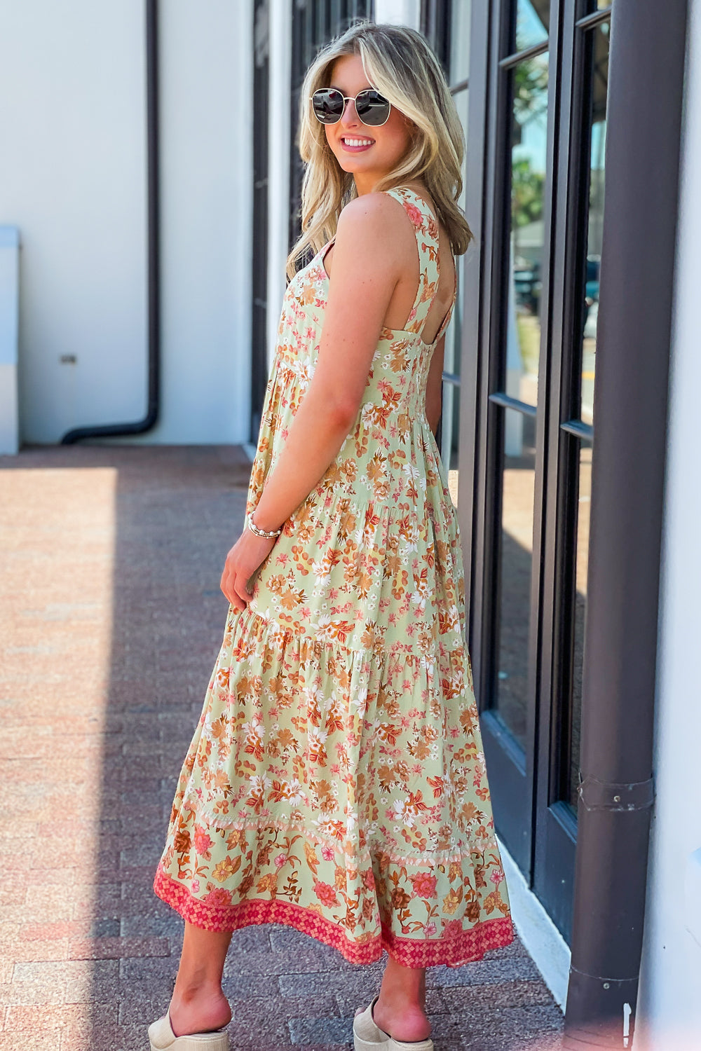 Finding Sunshine Tiered Maxi Dress - Sage | Makk Fashions