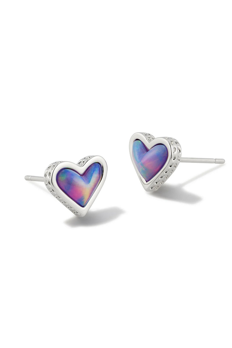 Kendra Scott: Framed Ari Heart Earrings - Lilac Opalescent | Makk Fashions