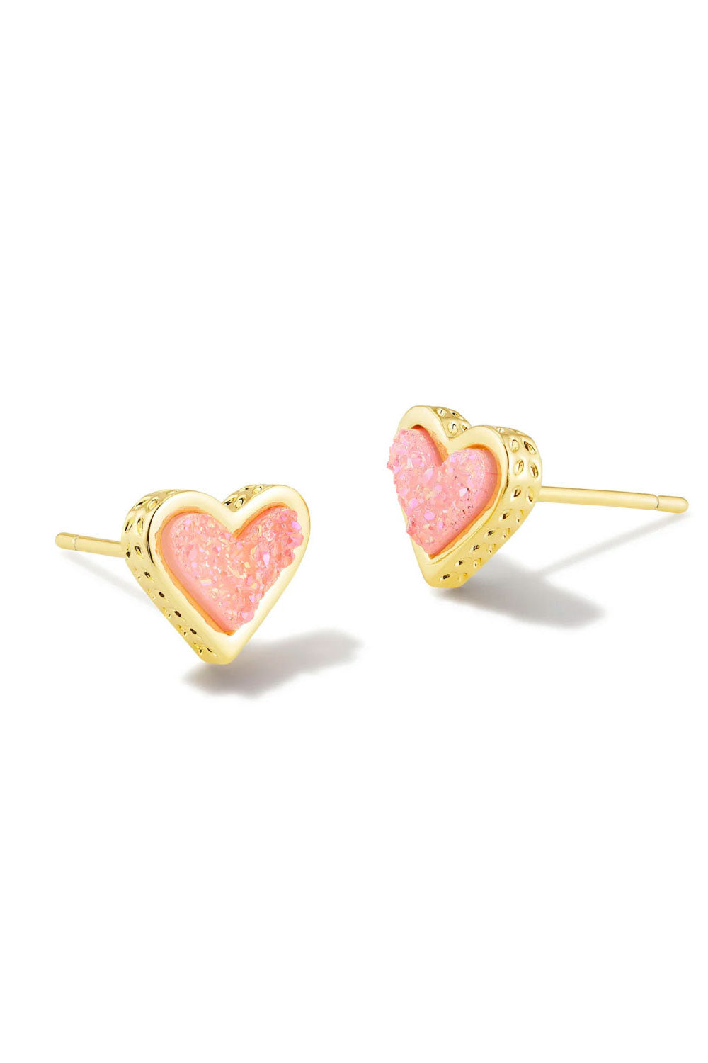 Kendra Scott: Framed Ari Heart Earrings - Lt Pink Drusy | Makk Fashions