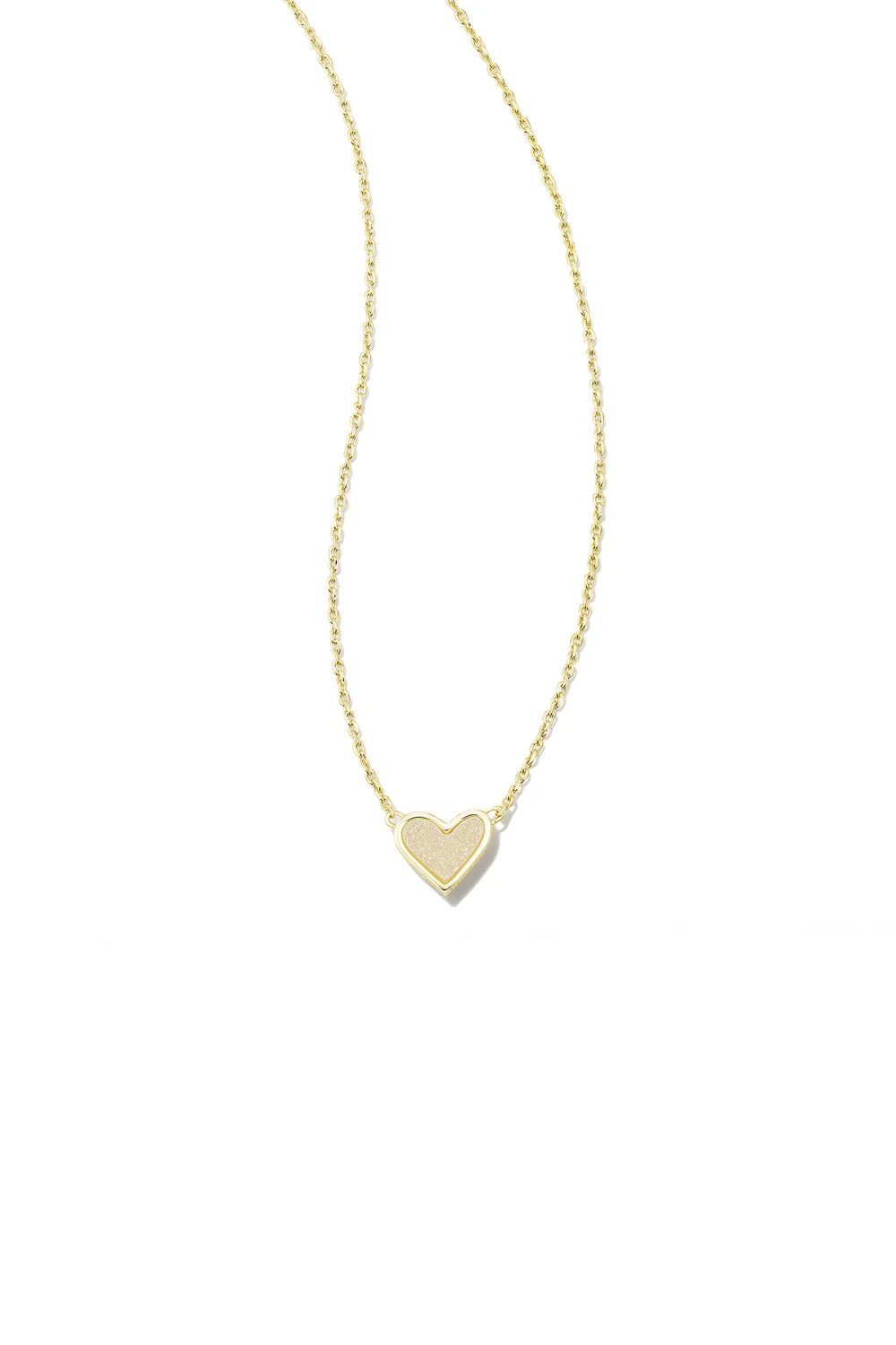 Kendra Scott: Framed Ari Heart Gold Short Pendant Necklace - Iridescent Drusy | Makk Fashions