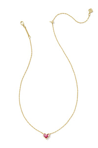 Kendra Scott: Framed Ari Heart Short Pendant Necklace - Azalea Illusion | Makk Fashions