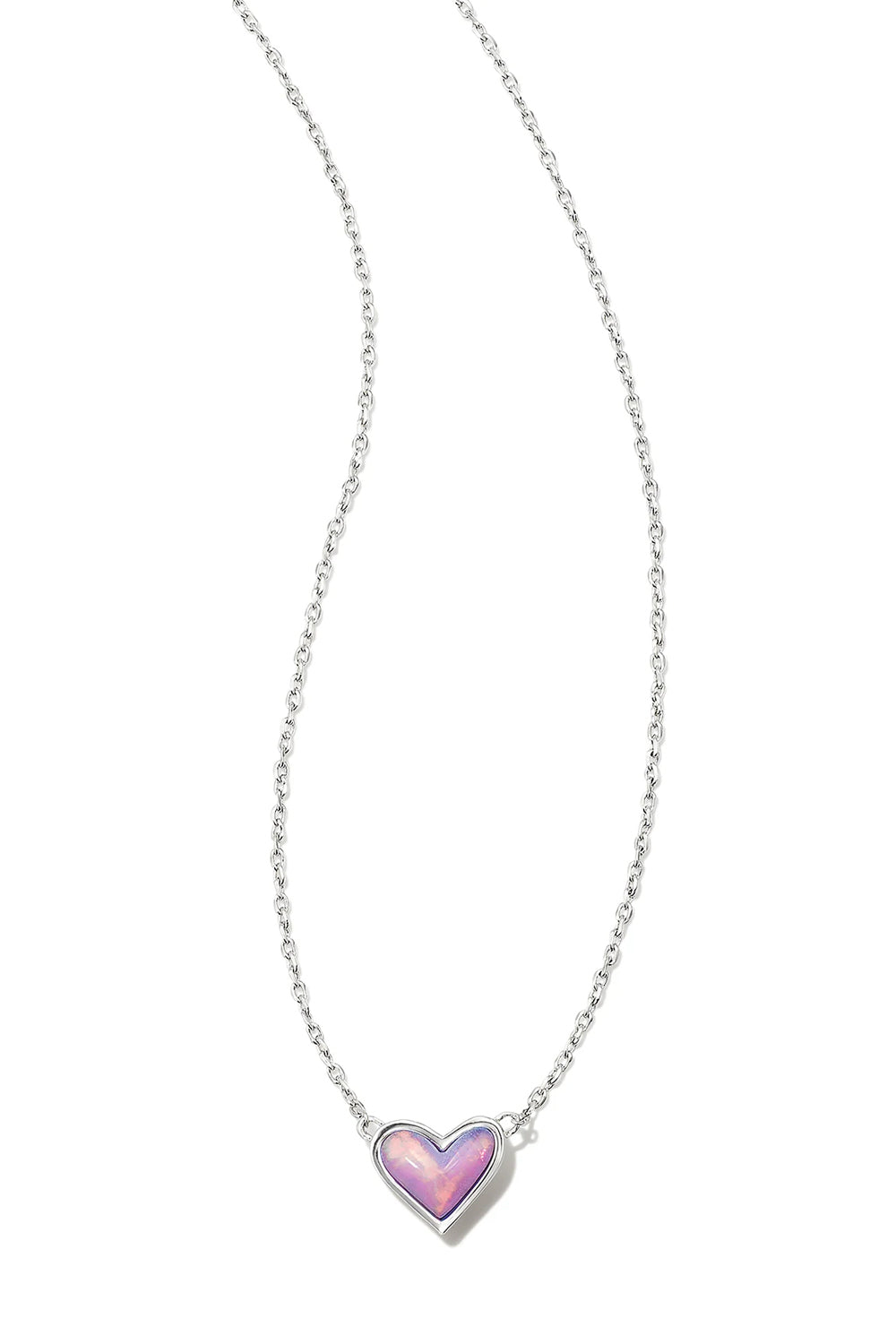 Kendra Scott: Framed Ari Heart Short Pendant Necklace - Lilac Opalescent | Makk Fashions