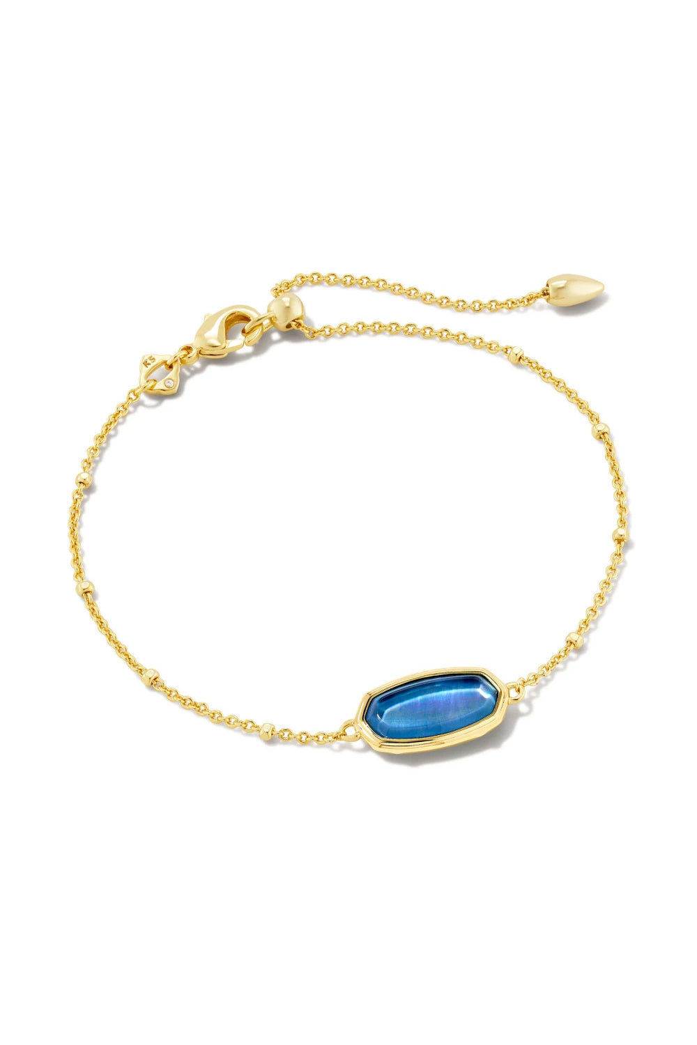 Kendra Scott: Framed Elaina Gold Delicate Chain Bracelet - Dark Blue Mother Of Pearl | Makk Fashions
