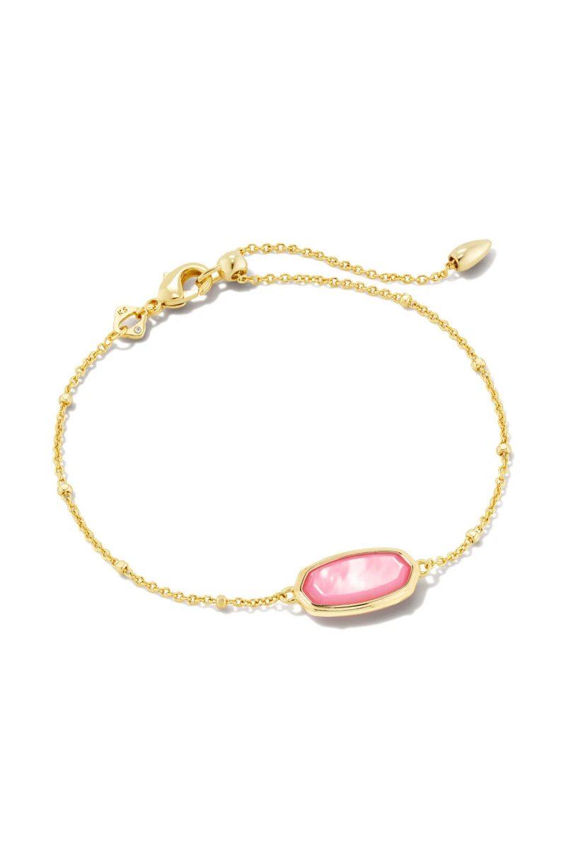Kendra Scott: Framed Elaina Gold Delicate Chain Bracelet - Peony Mother Of Pearl | Makk Fashions