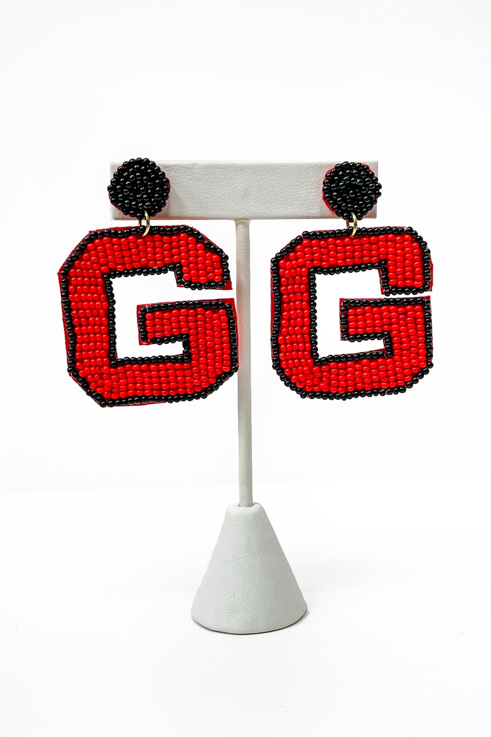 Georgia Game Day Earrings - Red/Black | Makk Fashions
