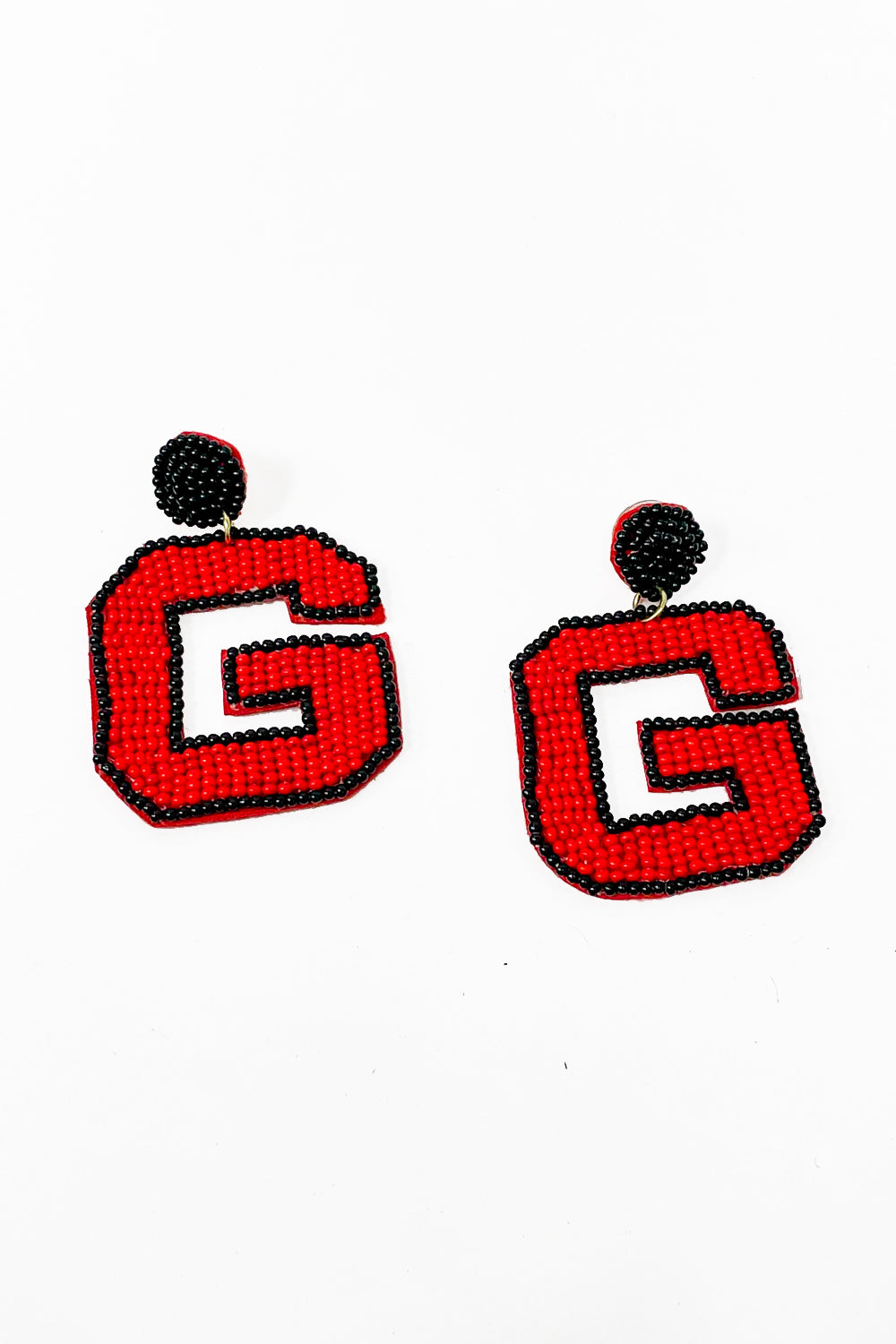 Georgia Game Day Earrings - Red/Black | Makk Fashions