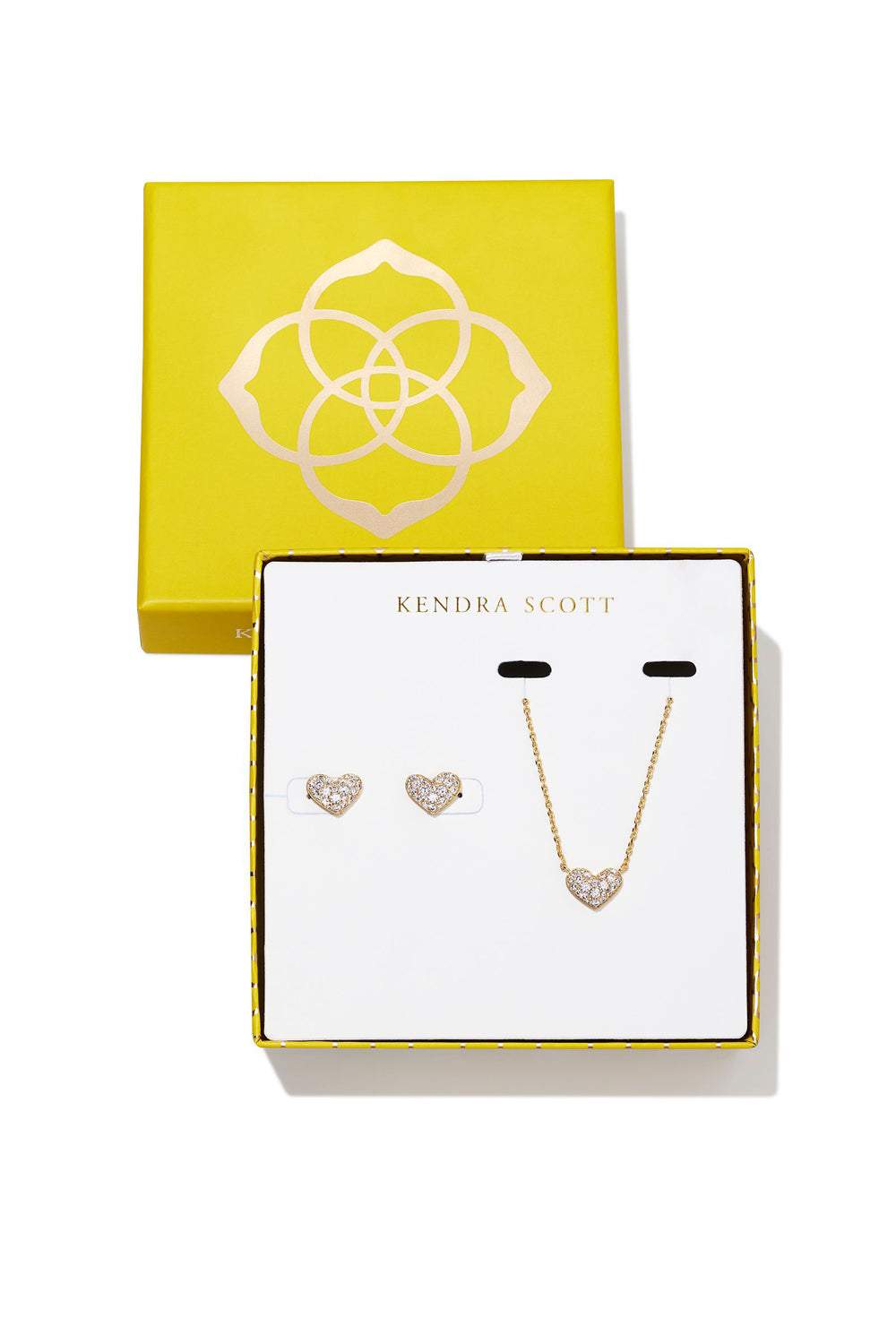 Kendra Scott: Gift Set Ari Heart White Crystal | Makk Fashions