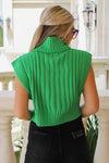 Give You My Heart Turtleneck Sweater Vest - Green | Makk Fashions