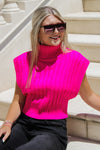 Give You My Heart Turtleneck Sweater Vest - Pink | Makk Fashions