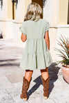Go With The Flow Button Down Dress - Olive | Makk Fashions