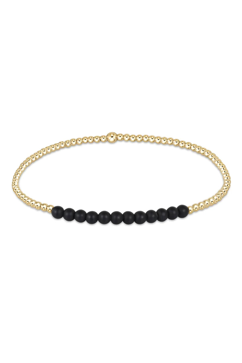 enewton: Gold Bliss 2mm Bead Bracelet - Matte Onyx | Makk Fashions