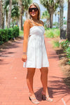 Gracefully Sweet Cut Out Mini Dress - Off White | Makk Fashions