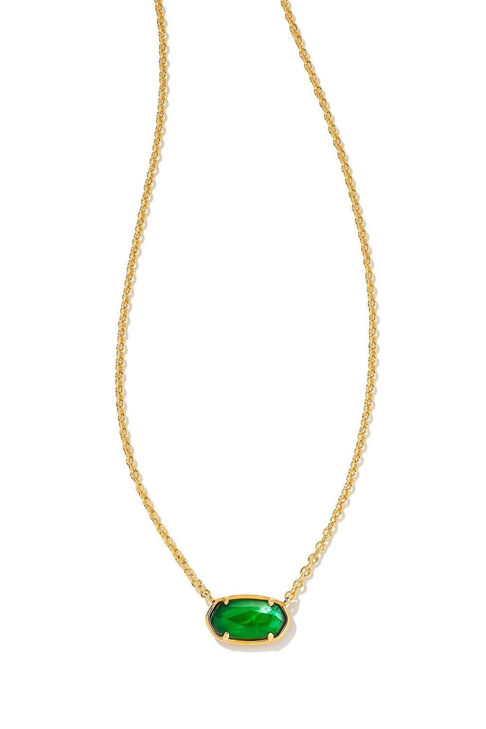 Kendra Scott: Grayson Gold Pendant Necklace - Emerald Illusion | Makk Fashions