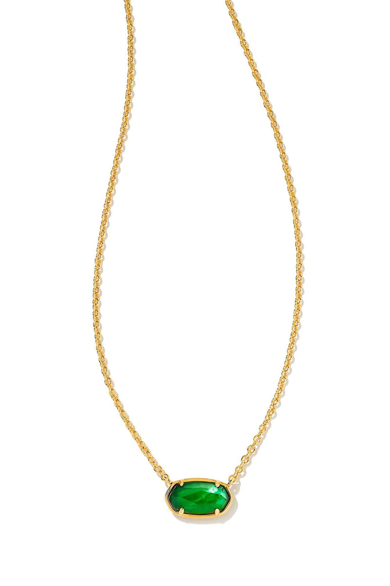 Kendra Scott: Grayson Gold Pendant Necklace - Emerald Illusion | Makk Fashions