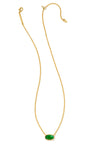 Kendra Scott: Grayson Gold Pendant Necklace - Emerald Illusion | Makk Fashions