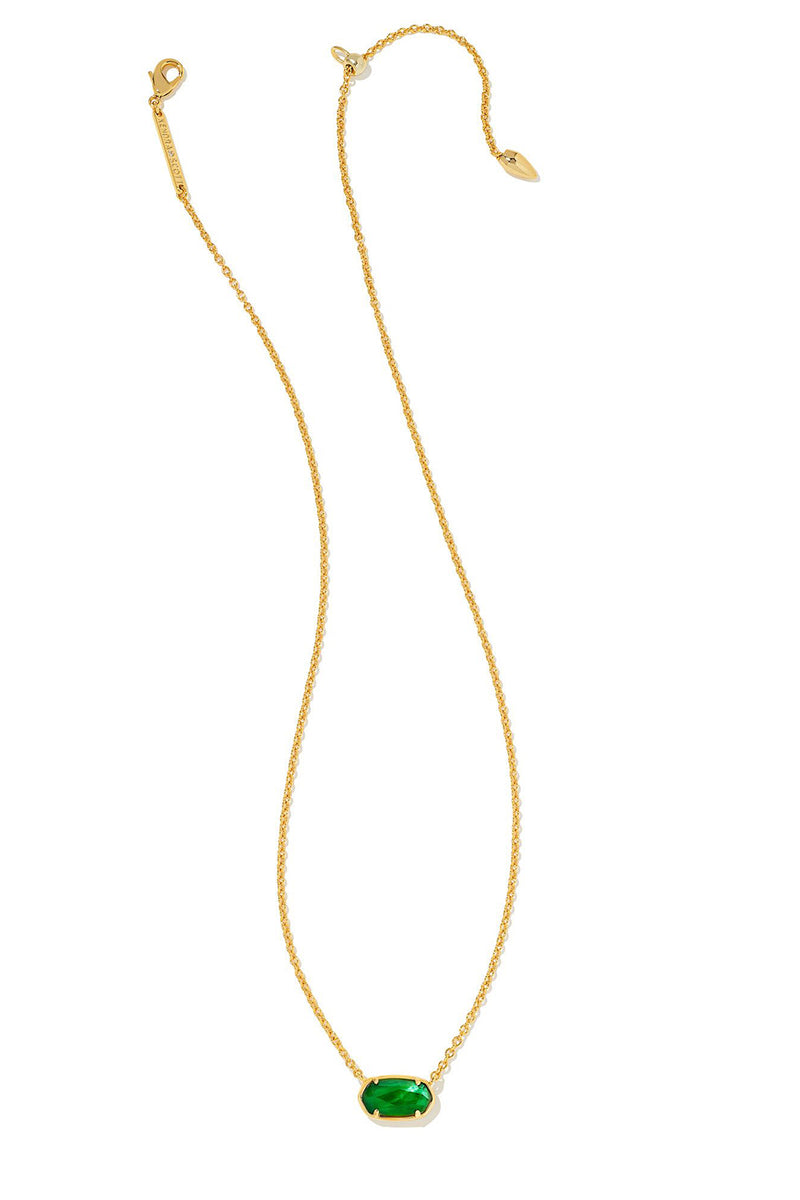 Kendra Scott: Grayson Gold Pendant Necklace - Emerald Illusion | Makk Fashions