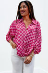 Happy Thoughts V-Neck Wrapped Top - Magenta | Makk Fashions