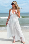 Happy Times Halter Maxi Dress - White | Makk Fashions