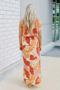 Hawaiian Delight Wrap Maxi Skirt - Orange Multi | Makk Fashions