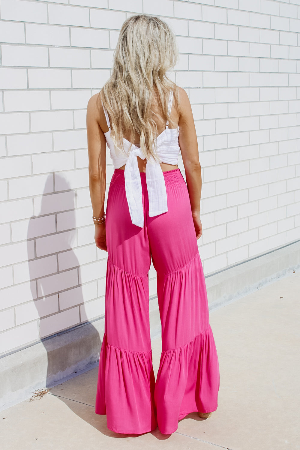 Here To Stay Wide Leg Pants - Hot Pink | Makk Fashions