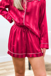 Holiday Dreams Satin Pajama Set - Red | Makk Fashions