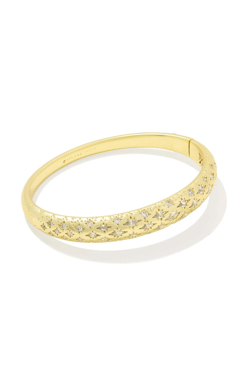 Kendra Scott: Holland Gold Bangle Bracelet - White Crystal | Makk Fashions