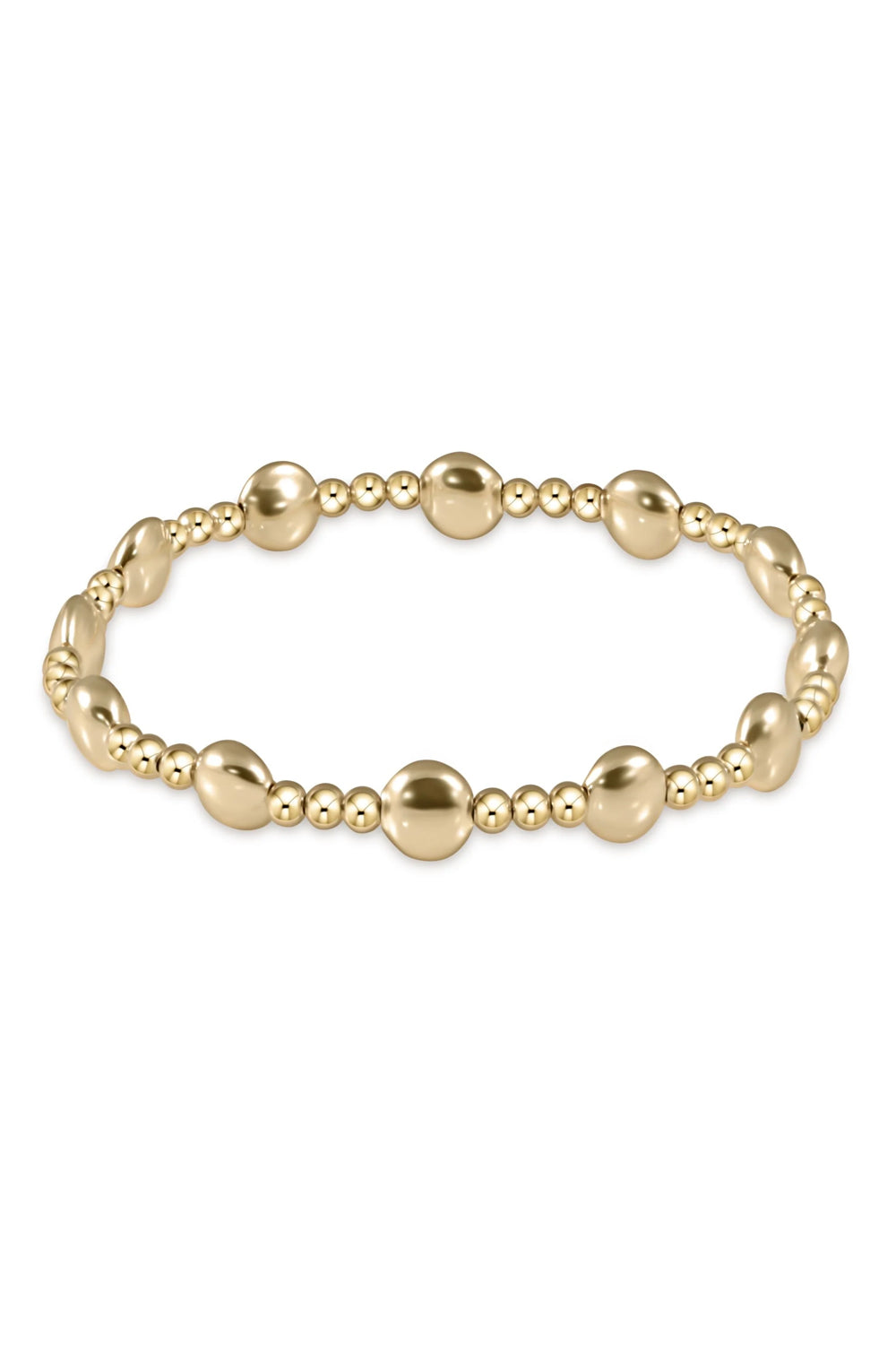 enewton: Honesty Gold Sincerity Pattern 6mm Bead Bracelet - Gold | Makk Fashions