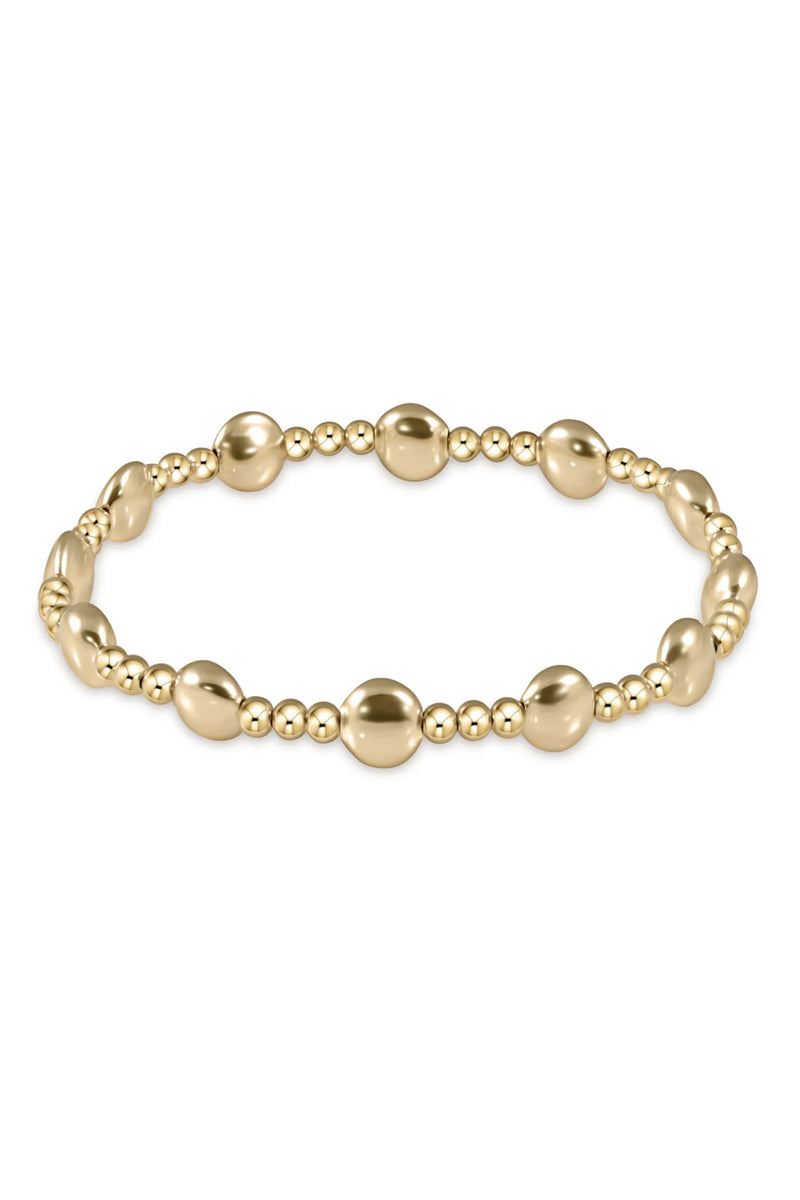 enewton: Honesty Gold Sincerity Pattern 6mm Bead Bracelet - Gold | Makk Fashions