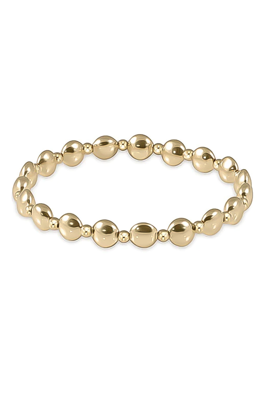 enewton: Honesty Grateful Pattern 6mm Bead Bracelet - Gold | Makk Fashions