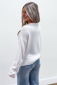 Z Supply:  Sienna Heart Sweater - White