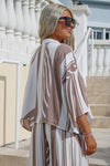 Beachside Views Abstract Tie Front Top - Neutral