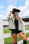 Hidden Charm Pleated Camo Jacket - Camo
