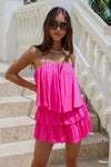 Island Ready Ruffle Dress - Hot Pink | Makk Fashions