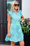 Joyful Summers V-Neck Dress - Mint | Makk Fashions